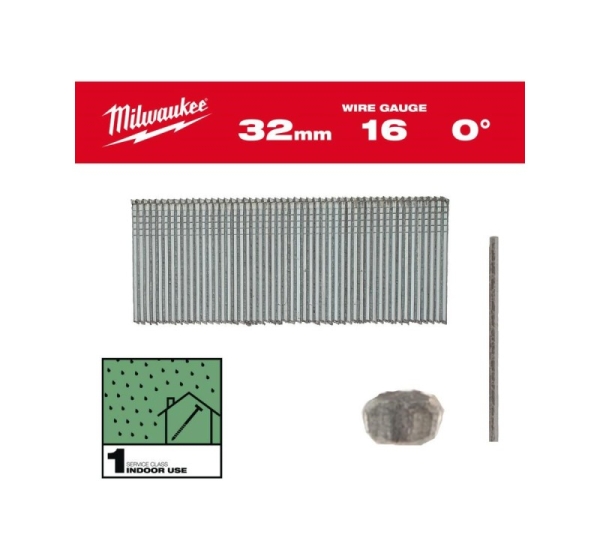 MILWAUKEE STUDS 16G/25mm/0° FOR M18 FN16GS /5000pcs.