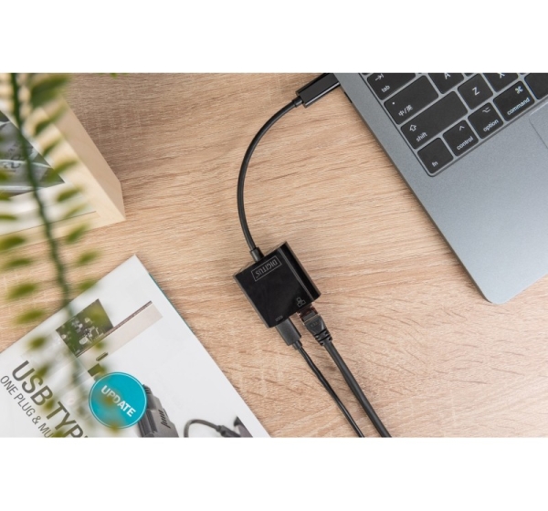 Digitus USB Type-CTM Gigabit Ethernet adapter with Power Delivery support