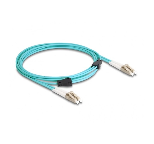 DeLOCK Fiber Optical Cable with metal armouring LC Duplex to LC Duplex Multi-mode OM3 3 m
