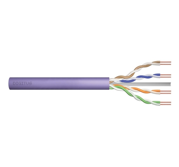 DIGITUS Cat.6 Installation Cable, U/UTP, Dca, AWG 23/1, LSOH, 50m, Purple