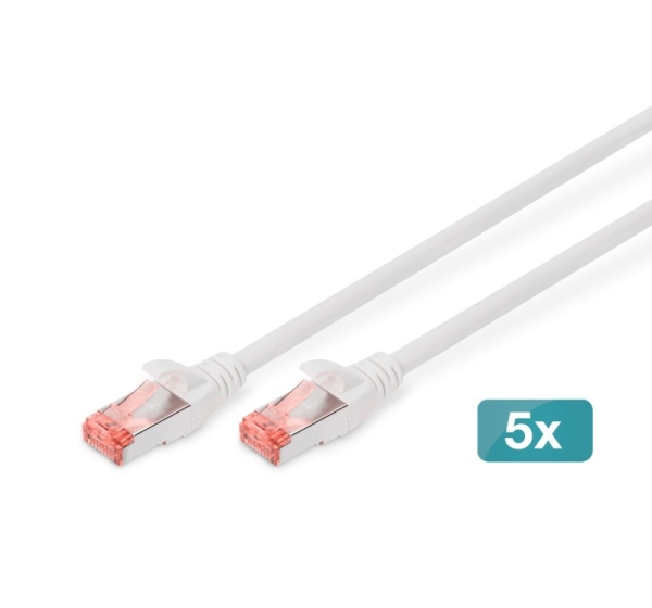 Digitus CAT 6 S/FTP patch cable, 5 pieces