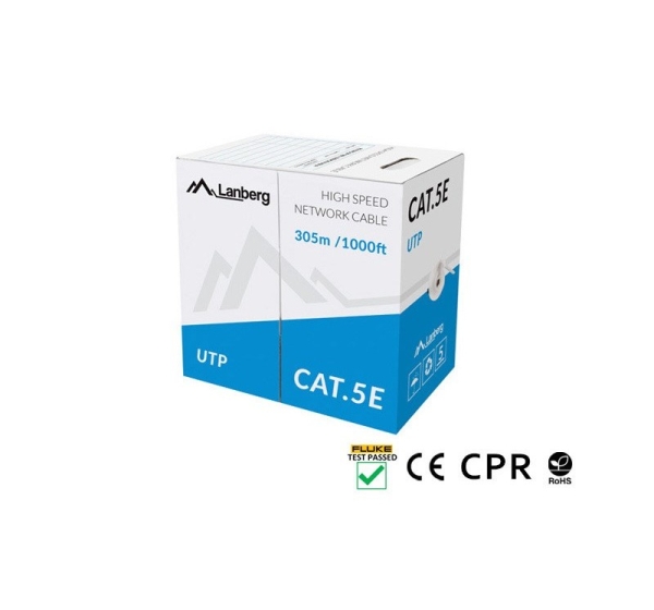LANBERG CABLE UTP CAT.5E 305M CU WIRE GRAY