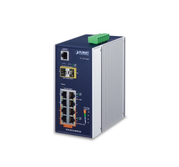 PLANET IGS-4215-4P4T2S network switch Managed L2/L4 Gigabit Ethernet (10/100/1000) Power over Ethernet (PoE) Blue, White