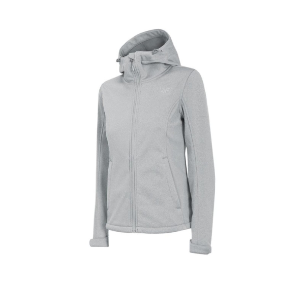 Women's 4F softshell jacket cool light grey melange H4Z22 SFD350 27M