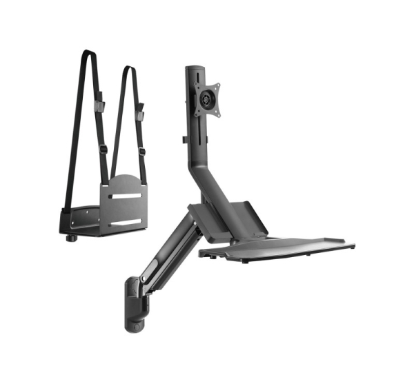 Maclean Monitor & Keyboard Wall Mount, Gas Spring & CPU Computer Mount, 17"-32", 9 kg, MC-838