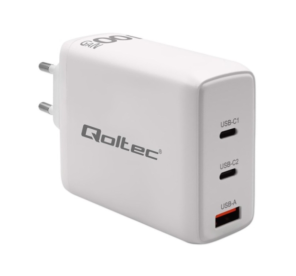 Qoltec ® Qoltec GaN 100W charger 5-20V 1.5-5A 2 x USB-C PD
