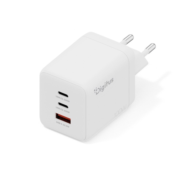 Digitus 100W USB GaN Charger, 2x USB-C, 1x USB-A