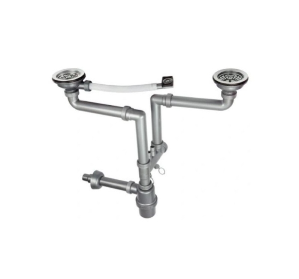 2-BOWL SINK SIPHON - WITH 3.5' OVERFLOW