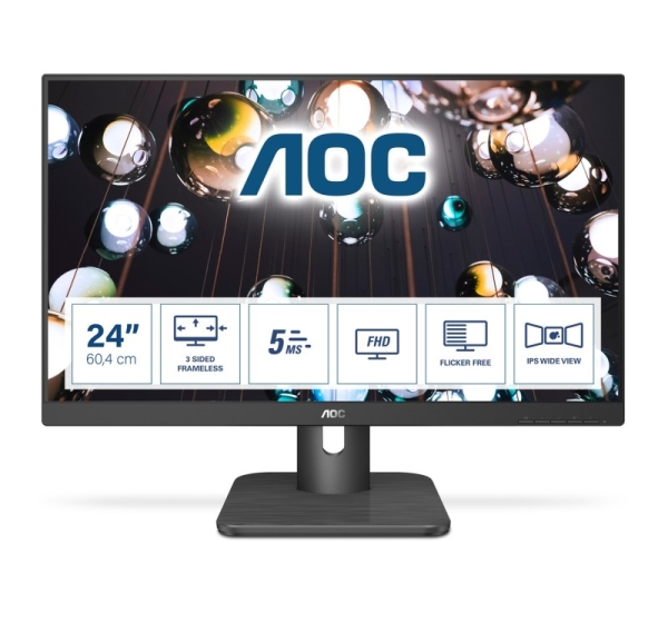 AOC E1 24E1Q computer monitor 60.5 cm (23.8") 1920 x 1080 pixels Full HD LED Black