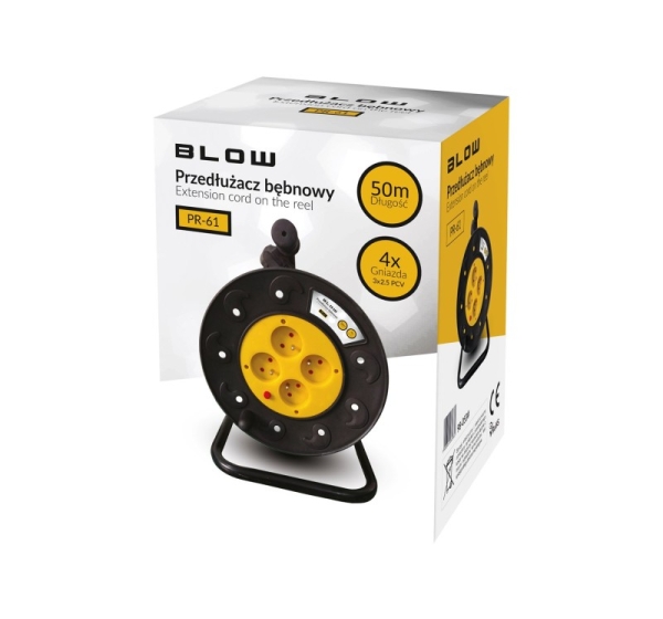 PR-61 extension cord 4-sockets with grounding 50m PVC drum 3x2.5mm