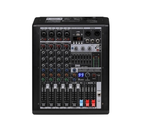 DNA Professional HLC 4 MK2 - analogue mixer with USB, Bluetooth, MP3, phantom power and a DSP processor