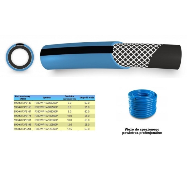 COMPRESSED AIR HOSE FI = 10mm x 50m, BLUE, PROFESSIONAL