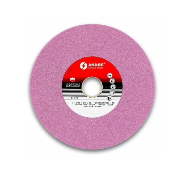 ANDRE FLAT GRINDING WHEEL 200mm x 20mm x 32mm CRA60K7VE01-35 PINK "TYPE 1"