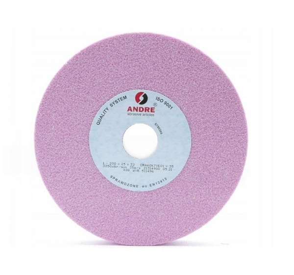 ANDRE FLAT GRINDING WHEEL 200mm x 25mm x 32mm CRA60K7VE01-35 PINK "TYPE 1"