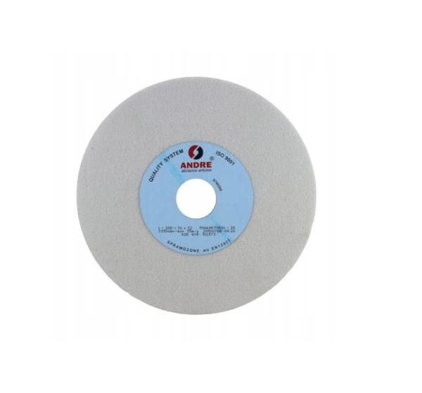 ANDRE FLAT GRINDING WHEEL 200mm x 32mm x 32mm 99A60K7VE01-35 WHITE "TYPE 1"