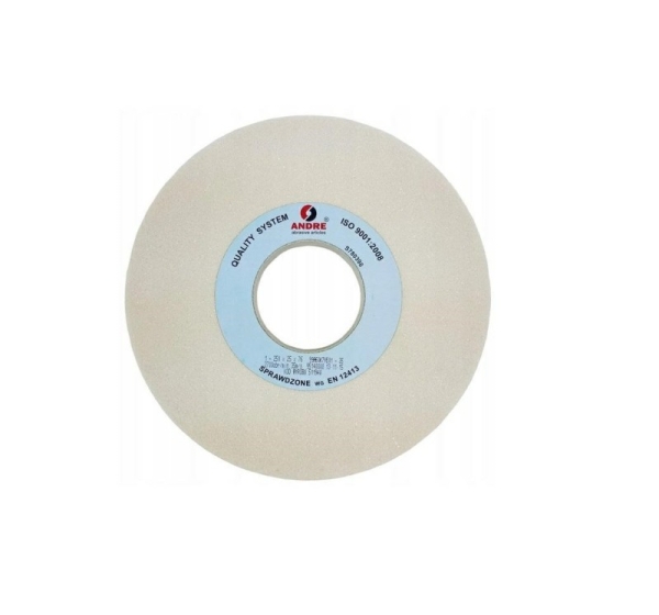 ANDRE FLAT GRINDING WHEEL 250mm x 25mm x 76mm 99A60K7VE01-35 WHITE "TYPE 1"