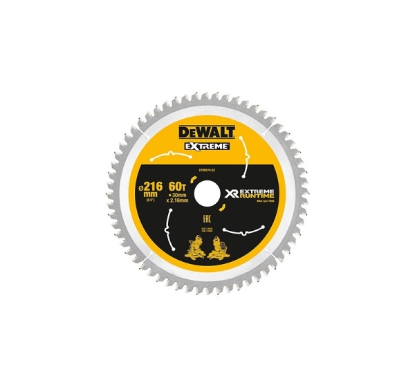 DeWALT XR FlexVolt Saw Blade 216mm x 30mm 60T