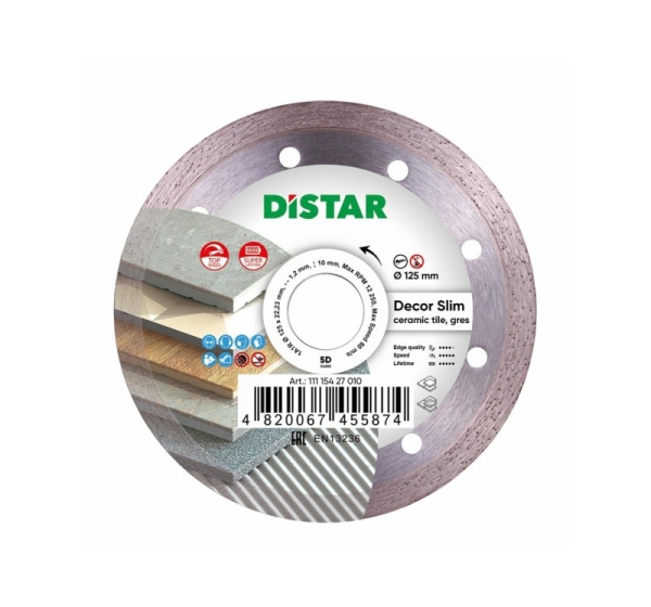 DISTAR DIAMOND BLADE DÉCOR SLIM 125 x 1,2 x 8 x 22,23mm