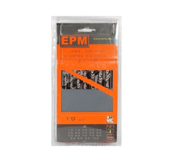 HSS Drill Bit Set for Metal 1-10mm 19 pcs.