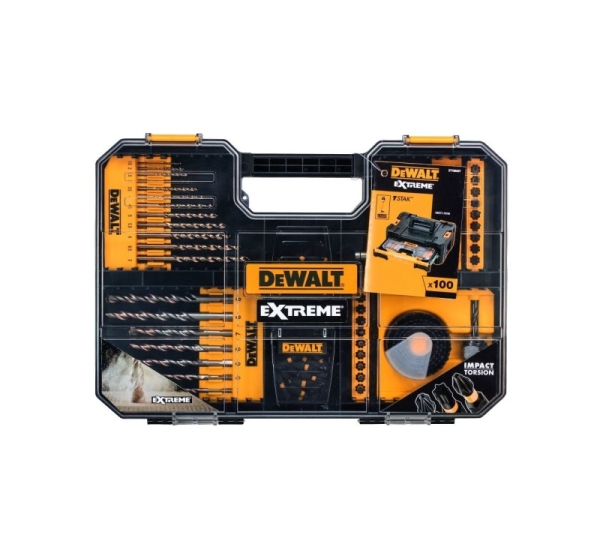 Accessory set 100pcs bits, drills, sockets, hole saws