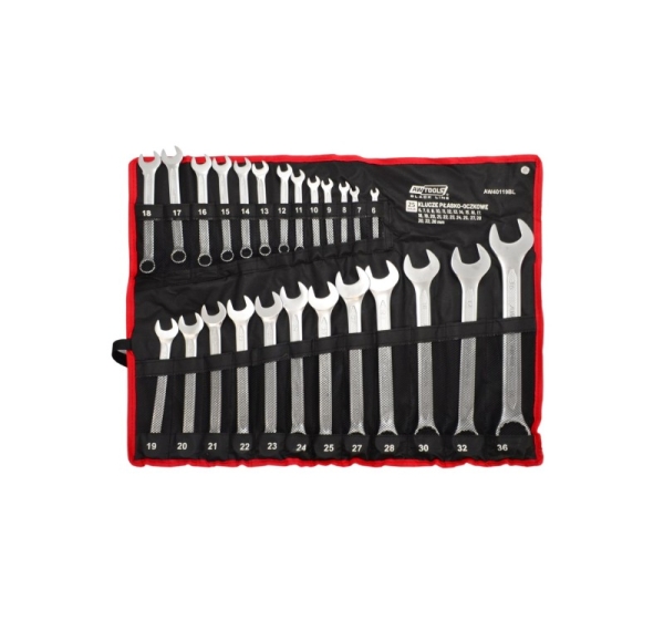 AWTOOLS KLUCZ PŁASKO-OCZKOWY KPL.25szt. /6mm-36mm BLACK LINE