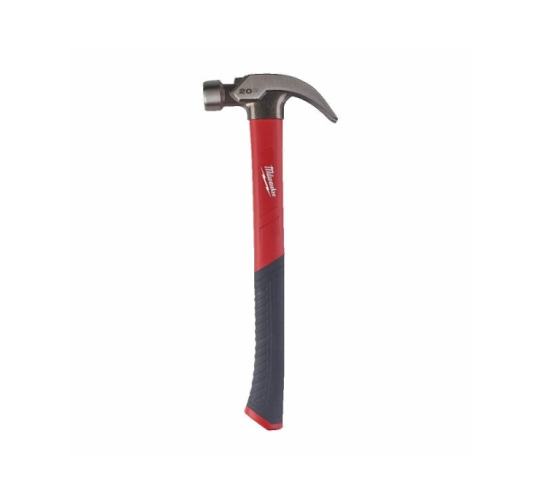 MILWAUKEE CARPENTER'S HAMMER 570g CURVED IONY HANDLE FIBERGLASS