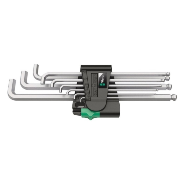 Wera 950/9 Hex-Plus 4 L-key set, metric, chrome-plated