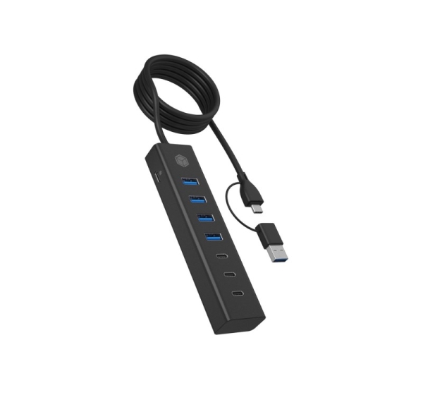 ICY BOX IB-HUB1737-C3 USB 3.2 Gen 1 (3.1 Gen 1) Type-C 5000 Mbit/s Black