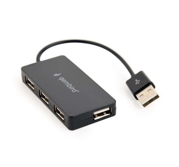 Gembird UHB-U2P4-04 interface hub USB 2.0 480 Mbit/s Black