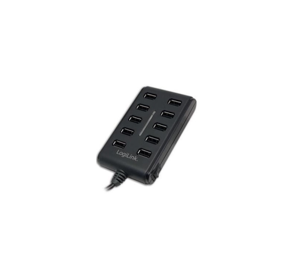 Logilink UA0125 USB Hub 10-Port USB2.0 with power adapter 3.5A, | Logilink
