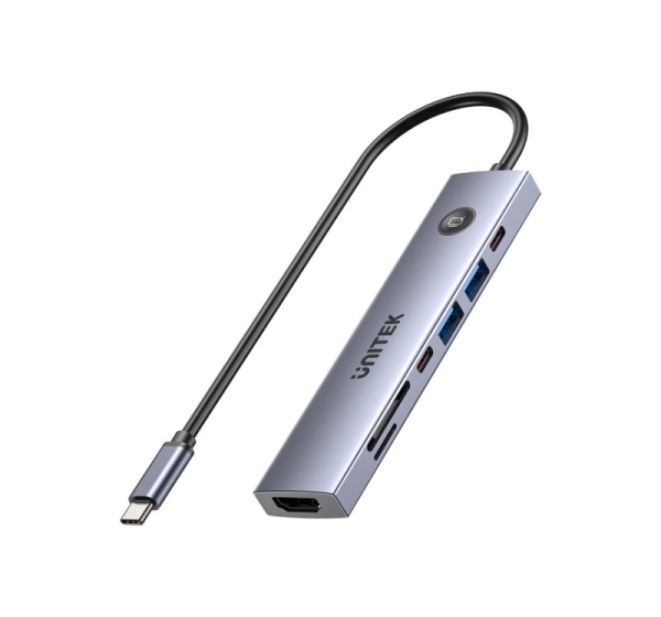UNITEK USB-C 7-in-1 PD 100W HDMI 2.0 HUB WITH ON/OFF SWITCH
