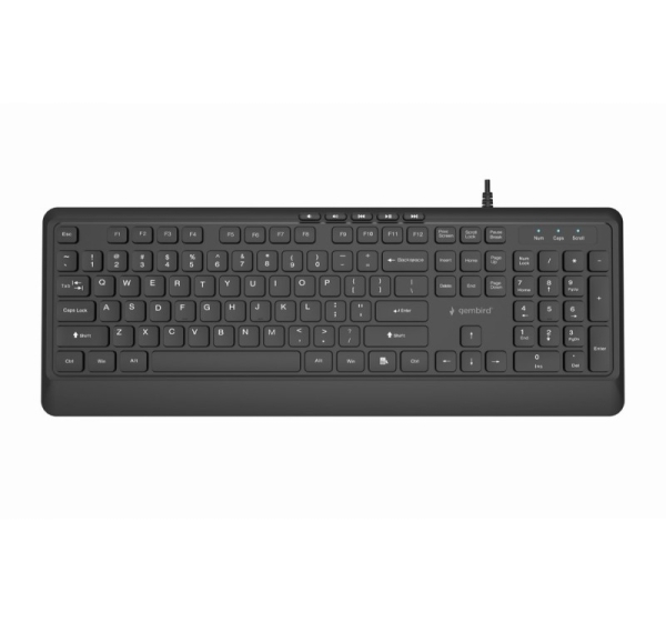 Gembird KB-MCH-05 Slim wired multimedia keyboard, black, US layout