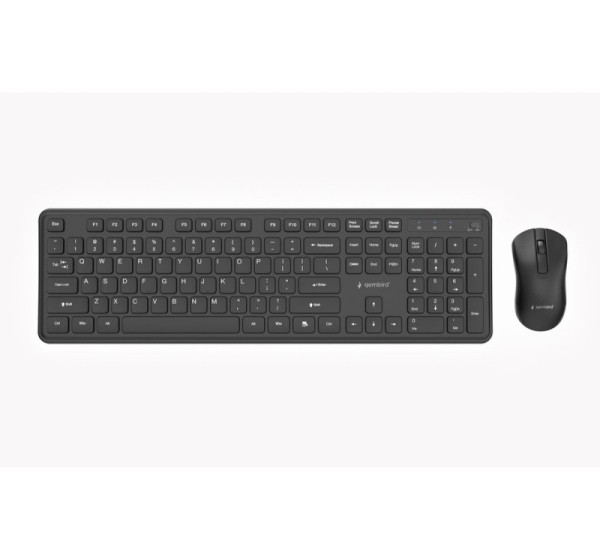 Gembird KBS-WPS-01 Slim Pro Business wireless desktop set, black, US layout