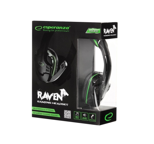Esperanza EGH310G Headphones with microphone Headband Black, Green