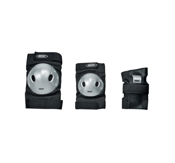 Roces Extra Three Pack Skate Pads black-grey 301366 01 L