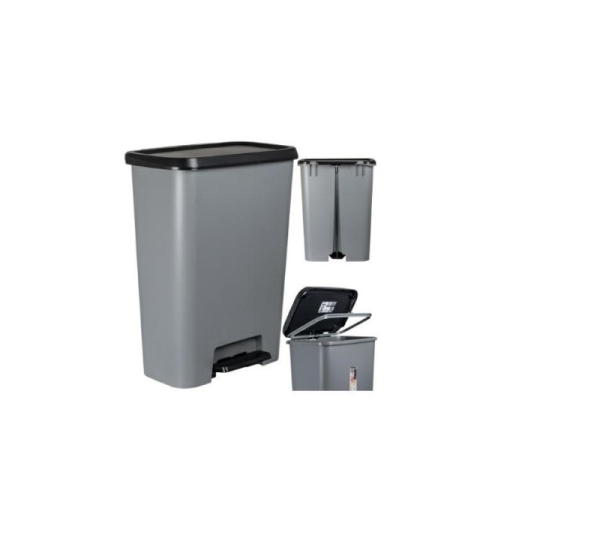 CURVER WASTE BIN WITH PEDAL 50L /DARK GREY/ BLACK