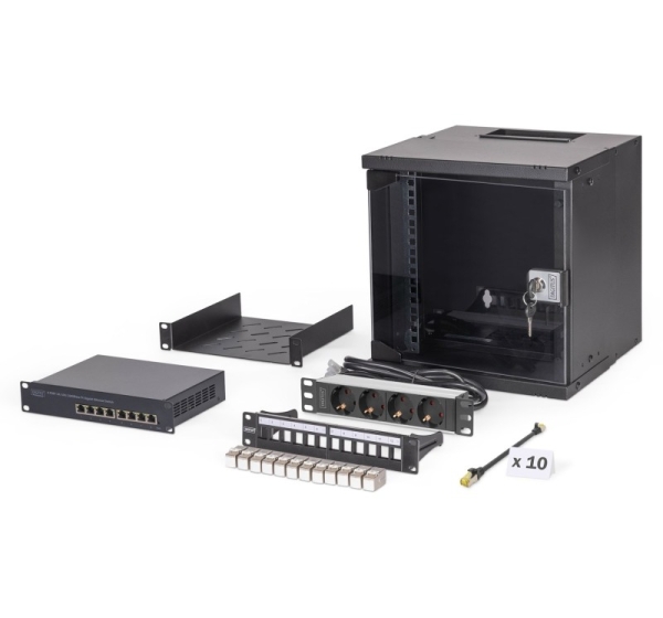 Digitus SOHO Pro network set, 254 mm (10") - 6U, 315 x 300 mm (W x D)