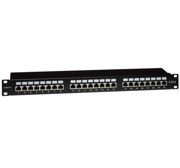 EMITERNET Panel 19" 24xRJ45 STP cat.6 (1U) with shelf EMS/PPFA674EKS248C6