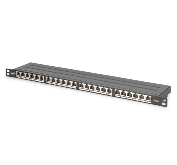 Digitus CAT 6, Class E High Density Patch Panel, shielded, black