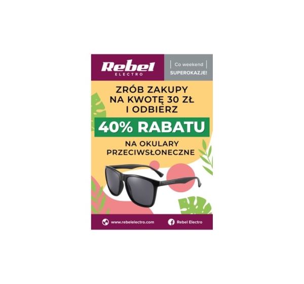 Rebel Electro poster - Promotion on glasses