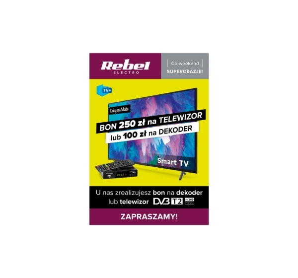 Kruger&Matz poster - TV voucher and set-top box