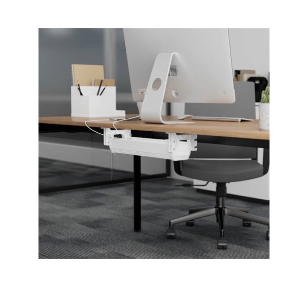 Maclean under-desk cable/extension organizer, max. load 5kg, white, MC-106 W