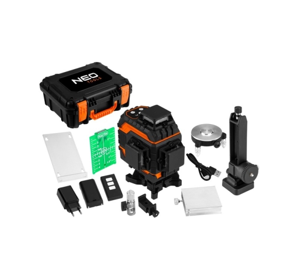 3D Laser, 16 Lines, Green, Case, Target Plate, Magnetic Holder, Charger