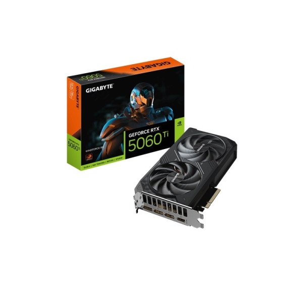 GIGABYTE GeForce RTX 5060 Ti WINDFORCE 8G Graphics Card - 8GB GDDR7, 128bit, PCI-E 5.0, 2572MHz Core Clock, 3 x DisplayPort, 1 x HDMI, GV-N506TWF2-8GD