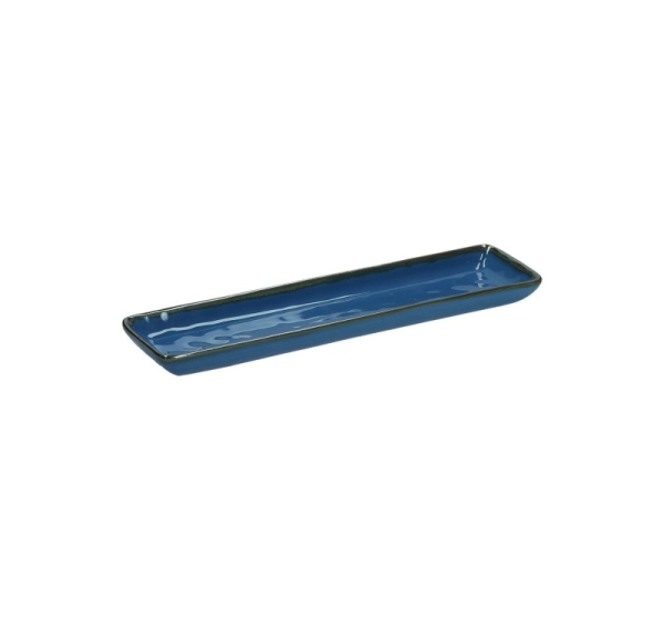 Set of 4 Rectangular Trays Concerto Blu Avio - Navy Blue, 32 x 8 cm