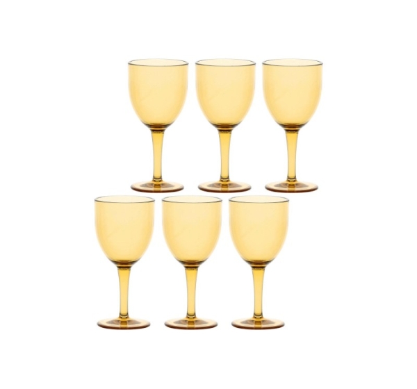 ROSE&TULIPANI FIABA Set of 6 acrylic wine glasses 400 ml, amber