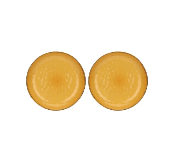 Set of 2 Concerto Ocra Round Bowls - Yellow, 30 cm