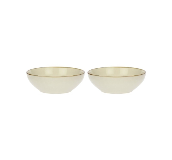 Set of 2 Concerto Avorio Salad Bowls - Ivory, 26 cm