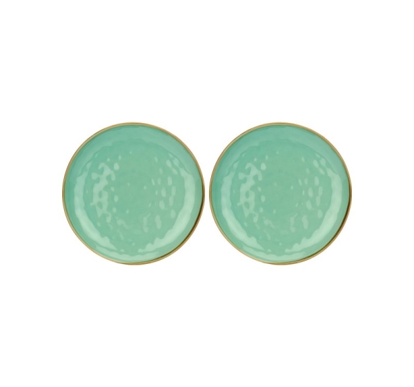 Set of 2 round platters Concerto Verde Acqua - Mint, 32 cm