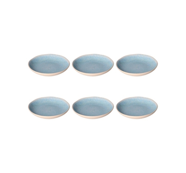 ROSE&TULIPANI CONCERTO FUSE AZZURRO Set of 6 soup plates 21 cm